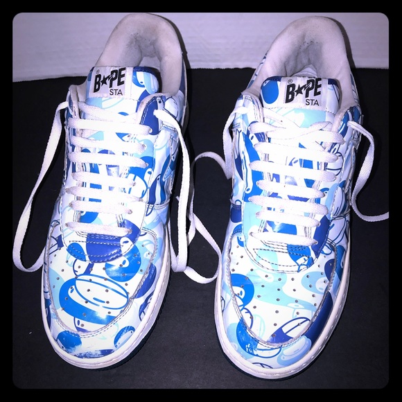blue camo bape shoes